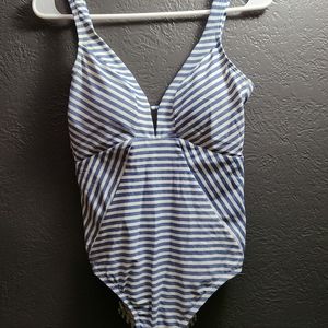 Time and Tru striped one piece swimsuit. Size 8-10